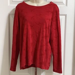 Chico’s Long Sleeve Red textured shirt